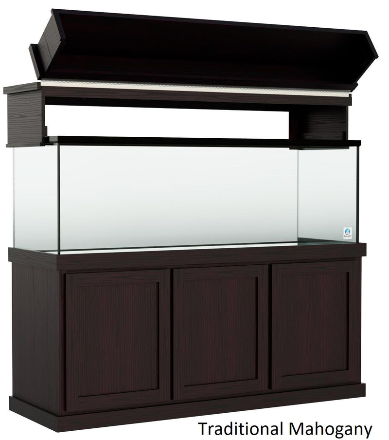 Classic Aquarium Canopy with 12” Front Lift Option Stained Traditional Mahogany
