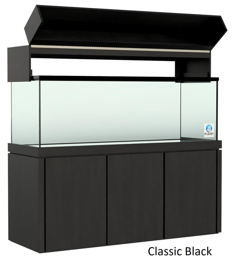 Elegance Aquarium Canopy with 12” with a Front Lift fits 180 gallon and 215 gallon tanks Stained Black