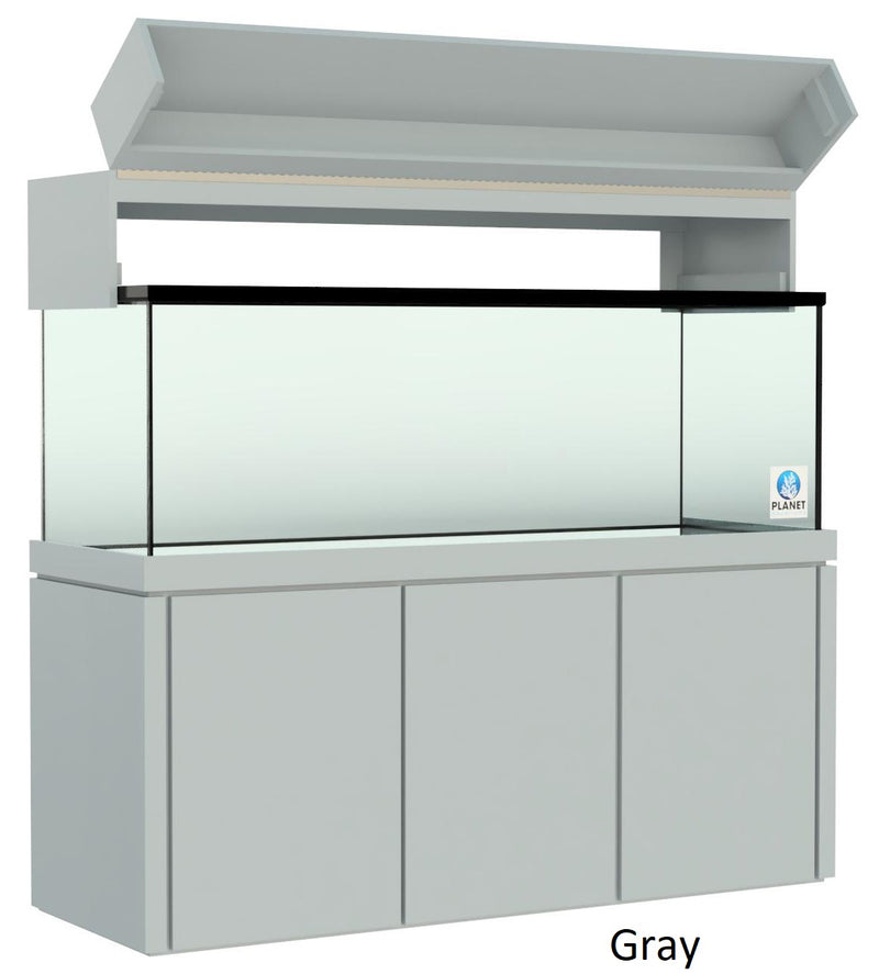 Elegance Aquarium Canopy with 12” with a Front Lift fits 180 gallon and 215 gallon tanks painted gray