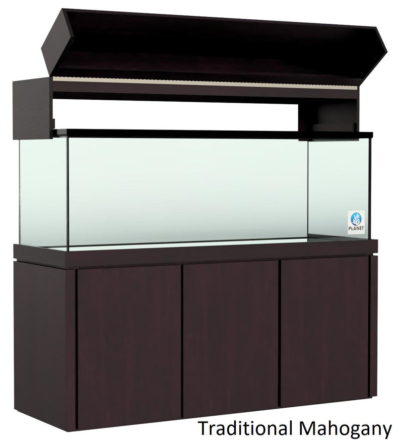 Elegance Aquarium Canopy with 12” with a Front Lift fits 180 gallon and 215 gallon tanks Stained Traditional Mahogany